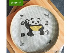 【非遗】品质竹编纯手工竹编家用簸箕工艺品招财进宝熊猫簸箕直销