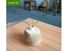 非物质文化遗产竹根花器纯手工竹编装饰花器摆设竹艺工艺品